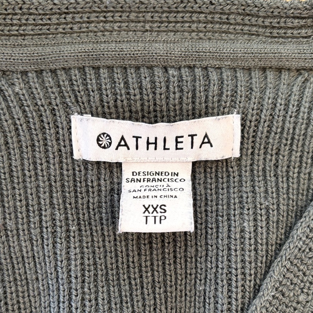 Athleta Merino Wool Blend Tunic Sweater XXS Charcoal Gray Relaxed Fit - Picture 2 of 5